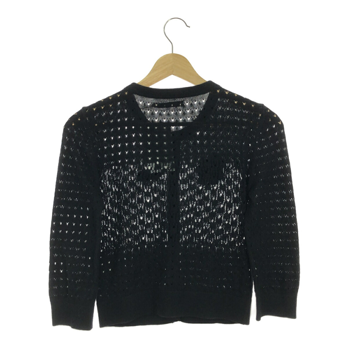 alice+olivia Brooch Cotton Cardigan Black Size XS