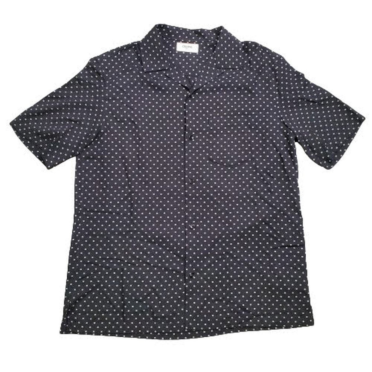 Celine 24SS Micro Triomphe Open-Collar Shirt Black Size M