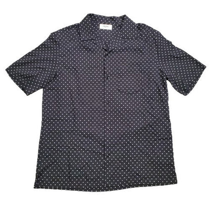 Celine 24SS Micro Triomphe Open-Collar Shirt Black Size M