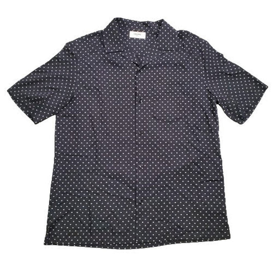 Celine 24SS Micro Triomphe Open-Collar Shirt Black Size M