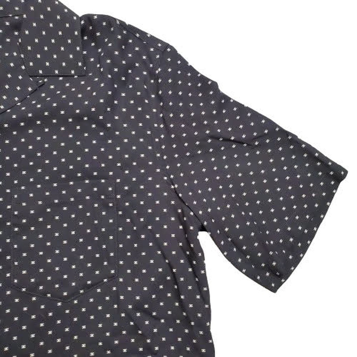 Celine 24SS Micro Triomphe Open-Collar Shirt Black Size M
