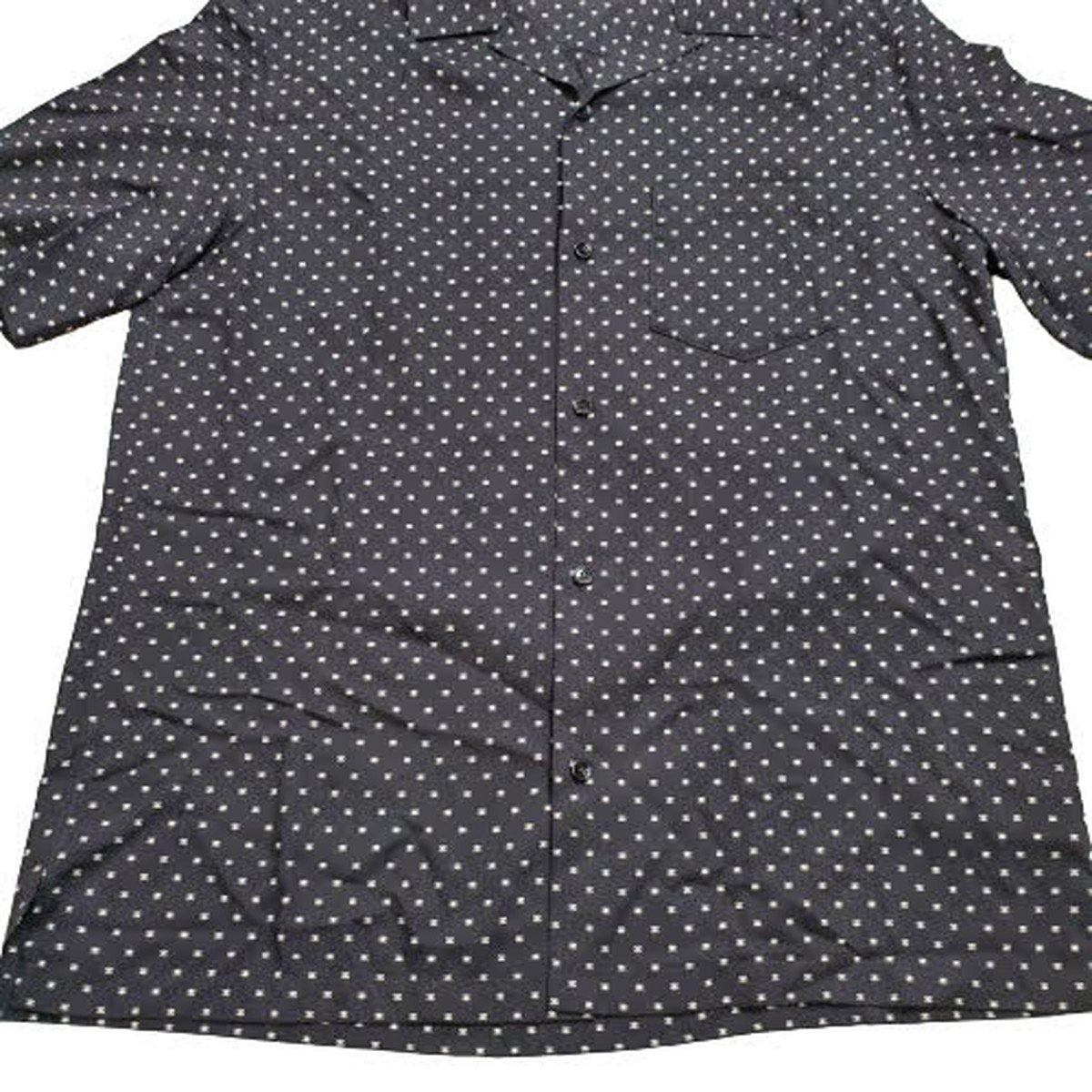 Celine 24SS Micro Triomphe Open-Collar Shirt Black Size M