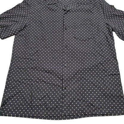 Celine 24SS Micro Triomphe Open-Collar Shirt Black Size M