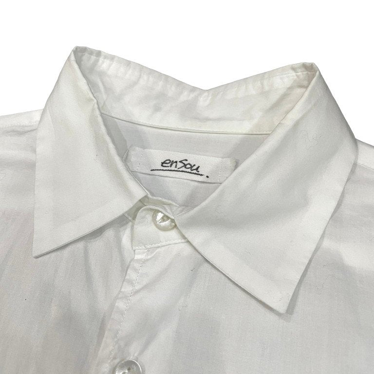 Vintage ensou. Cotton Broadcloth Ribbon Shirt White Size M