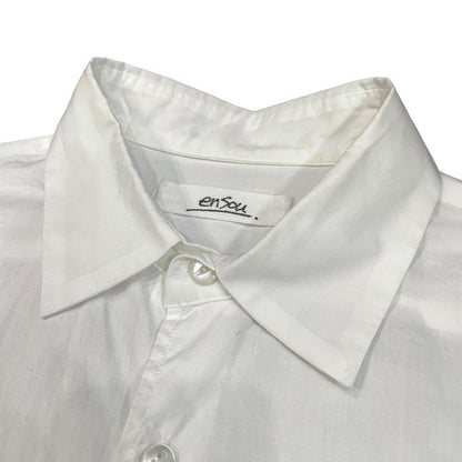 Vintage ensou. Cotton Broadcloth Ribbon Shirt White Size M