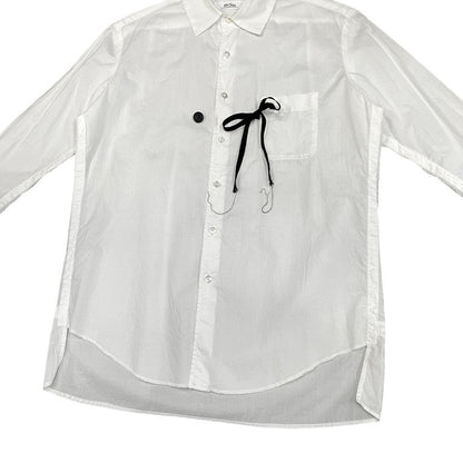 Vintage ensou. Cotton Broadcloth Ribbon Shirt White Size M