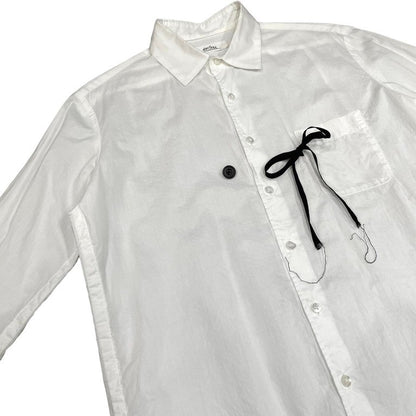 Vintage ensou. Cotton Broadcloth Ribbon Shirt White Size M