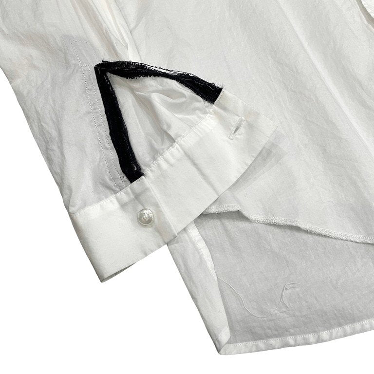 Vintage ensou. Cotton Broadcloth Ribbon Shirt White Size M