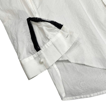 Vintage ensou. Cotton Broadcloth Ribbon Shirt White Size M