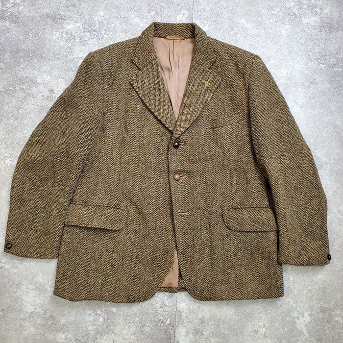 Vintage 60s Dunn & Co. Harris Tweed Brown Wool Size M