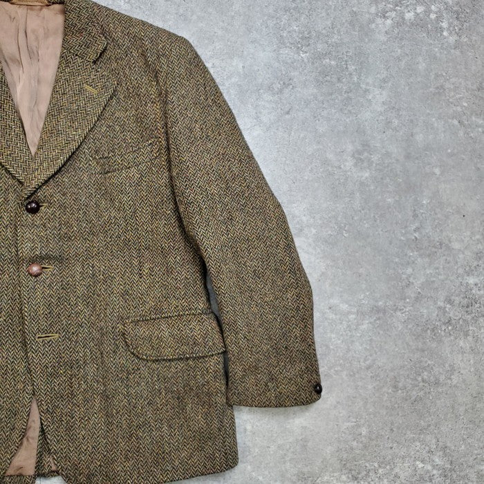 Vintage 60s Dunn & Co. Harris Tweed Brown Wool Size M