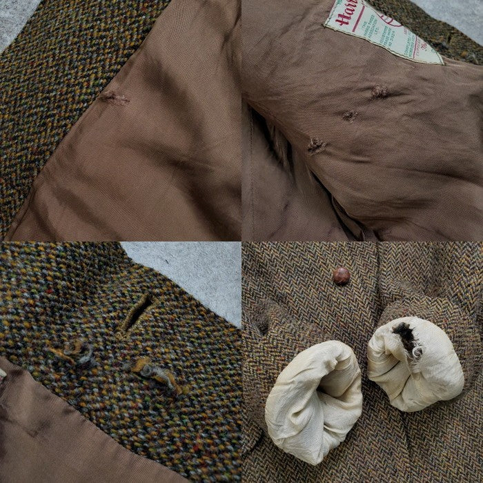 Vintage 60s Dunn & Co. Harris Tweed Brown Wool Size M