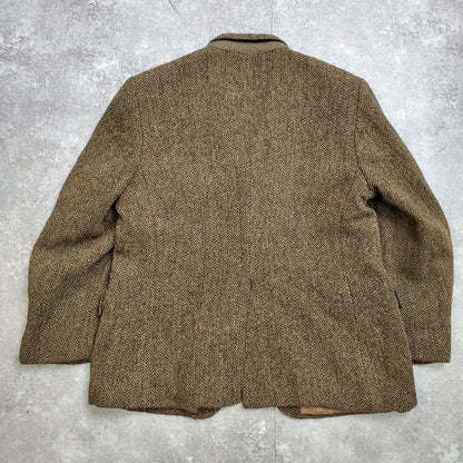 Vintage 60s Dunn & Co. Harris Tweed Brown Wool Size M