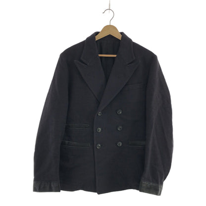 Needles Leather Rib Double Jacket Made in Japan Black Size M
