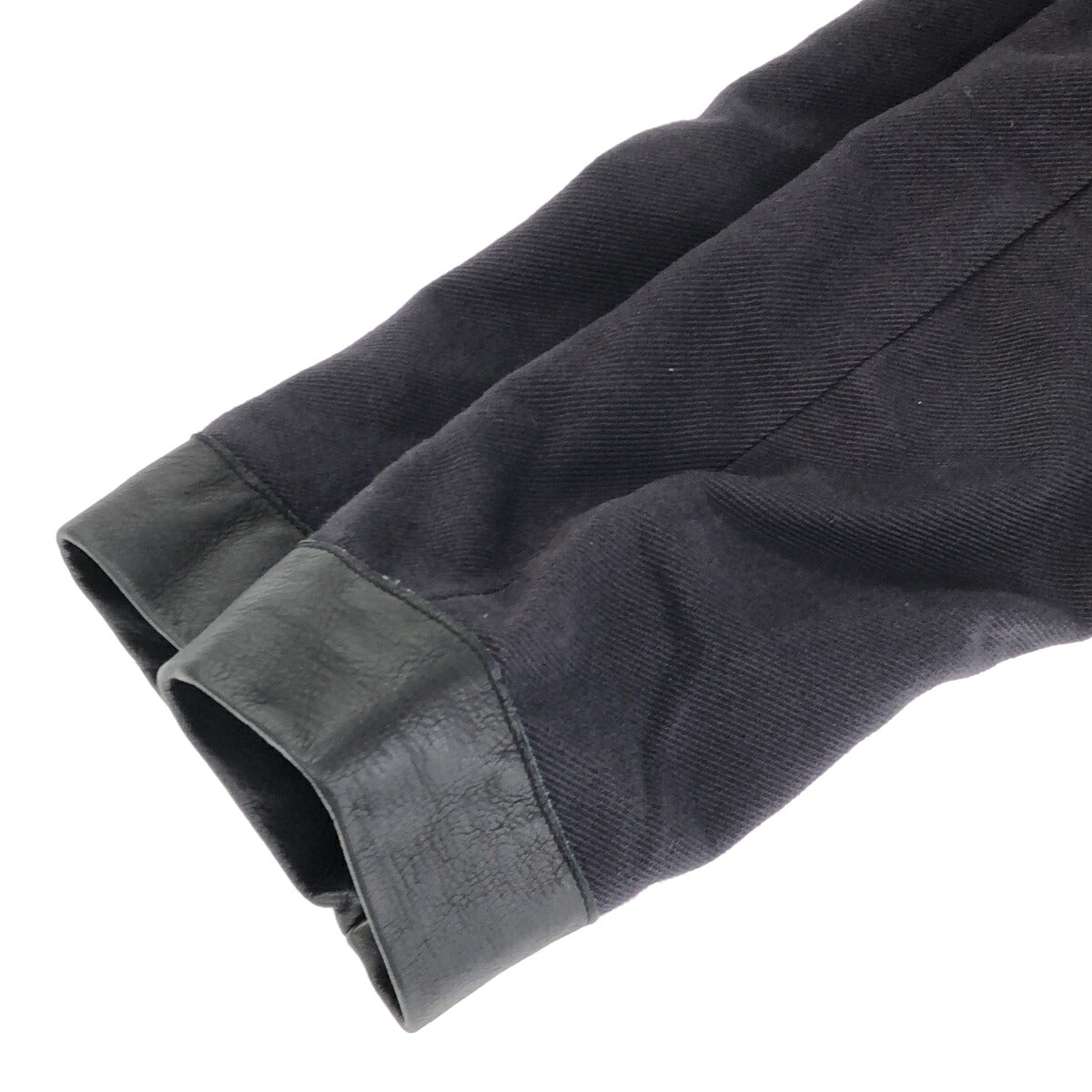 Needles Leather Rib Double Jacket Made in Japan Black Size M
