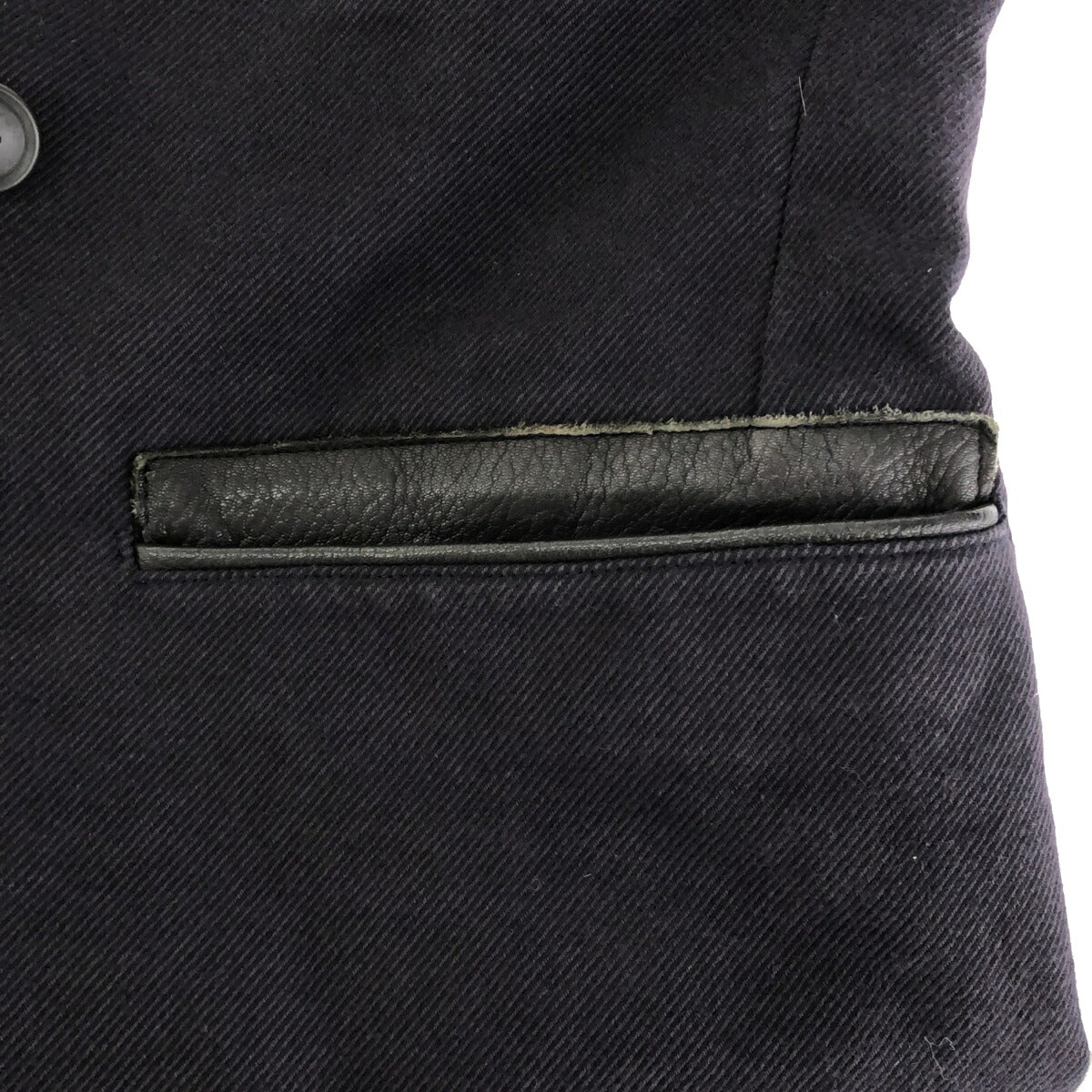 Needles Leather Rib Double Jacket Made in Japan Black Size M