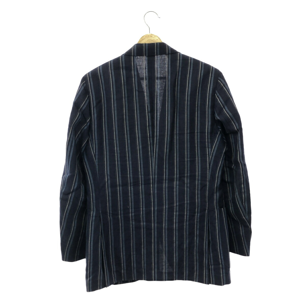 LARDINI Linen Cotton Navy Stripe Tailored Blazer Size 46