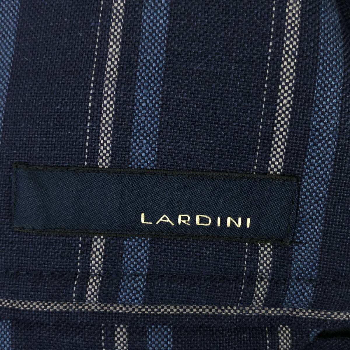 LARDINI Linen Cotton Navy Stripe Tailored Blazer Size 46