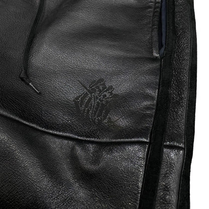 Vintage Black 18AW Sheep Leather Sweatshirt Size L
