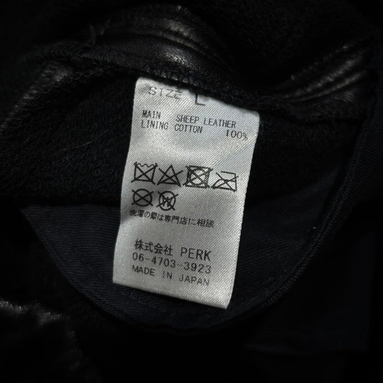 Vintage Black 18AW Sheep Leather Sweatshirt Size L