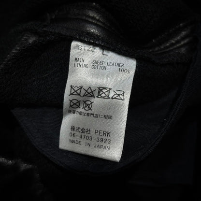Vintage Black 18AW Sheep Leather Sweatshirt Size L