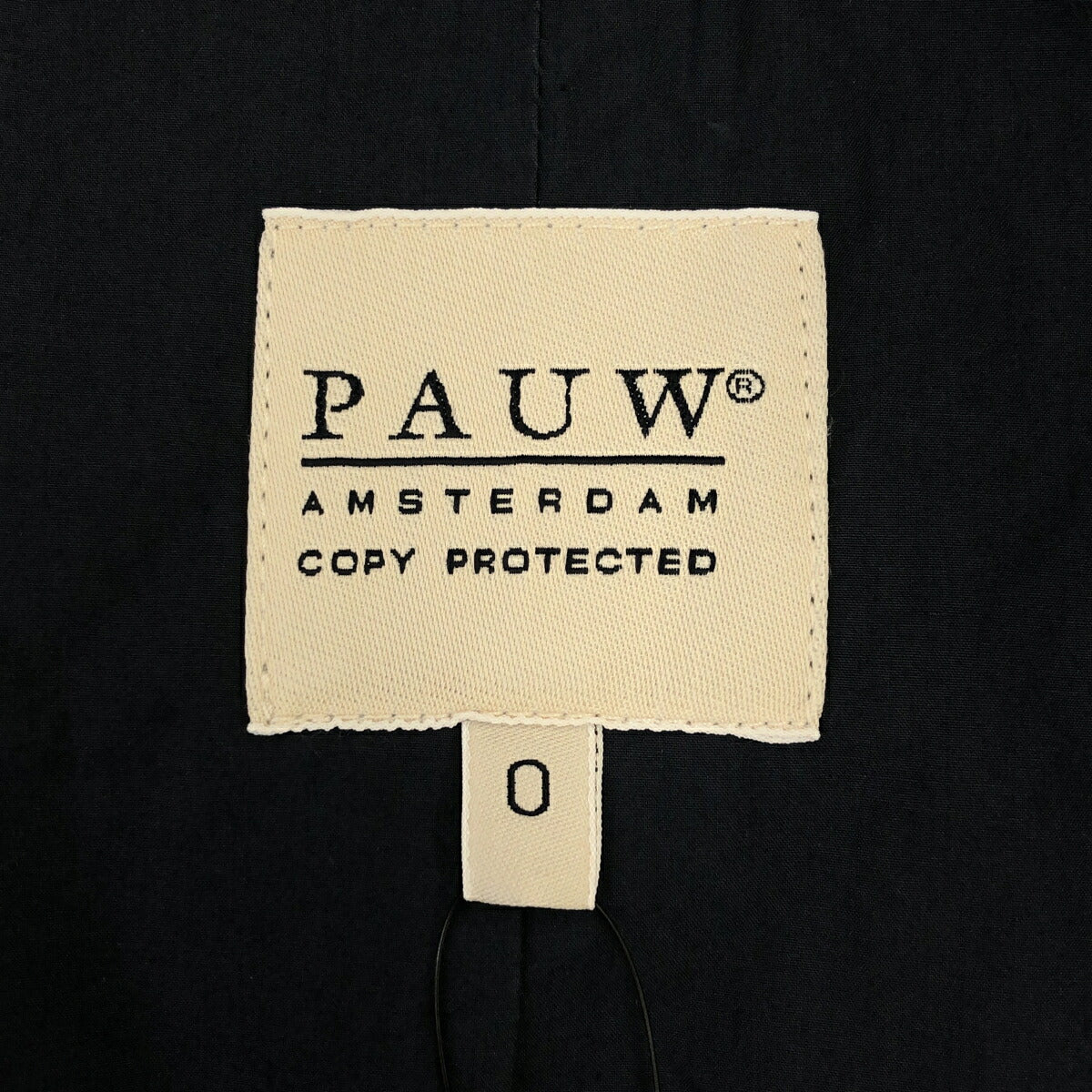 PAUW Navy Cotton Big Collar Waist Mark Coat Size 0