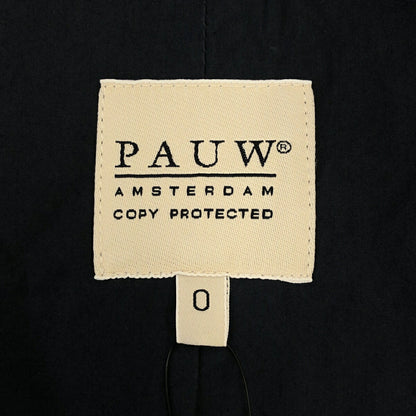 PAUW Navy Cotton Big Collar Waist Mark Coat Size 0