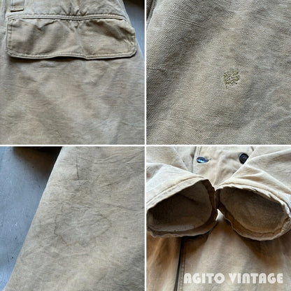 Vintage 1943 WWII Canadian Shearling Mackinaw Coat Size XL
