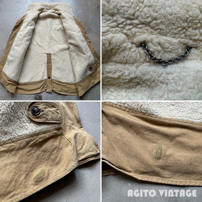 Vintage 1943 WWII Canadian Shearling Mackinaw Coat Size XL