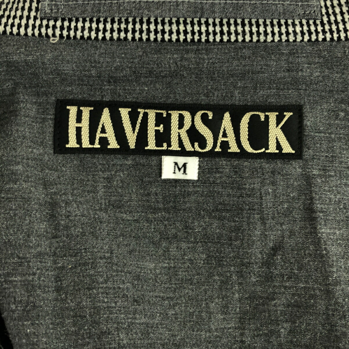 HAVERSACK Wool Houndstooth Waist Tie Work Jacket Size S