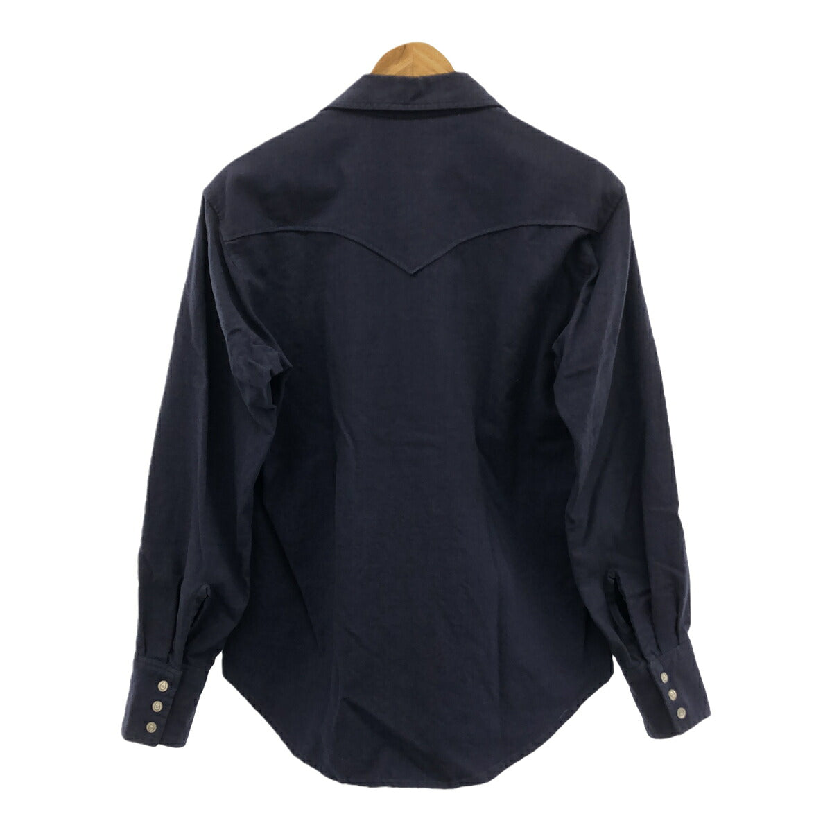 Unknown 60s Wool Western Shirt Horseshoe Button Blue Size M