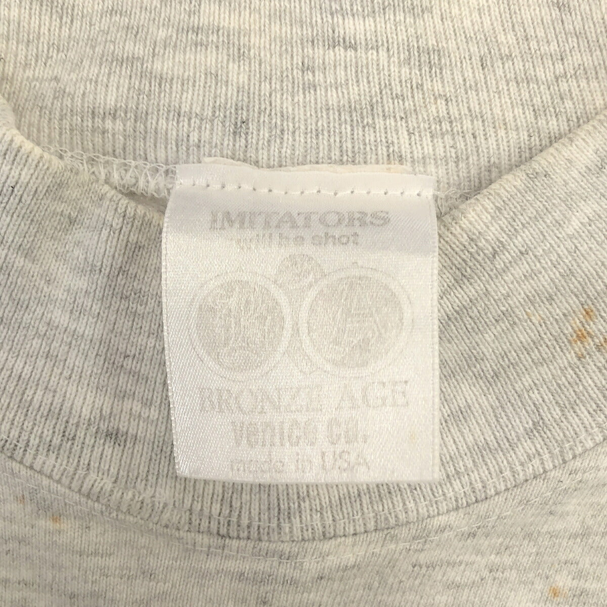 Vintage BRONZE AGE 90s Mockneck Long Sleeve Skate T-Shirt Gray Size M