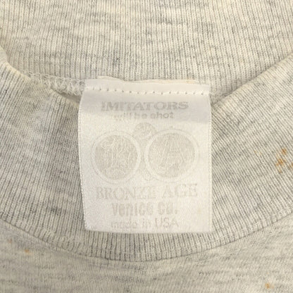Vintage BRONZE AGE 90s Mockneck Long Sleeve Skate T-Shirt Gray Size M