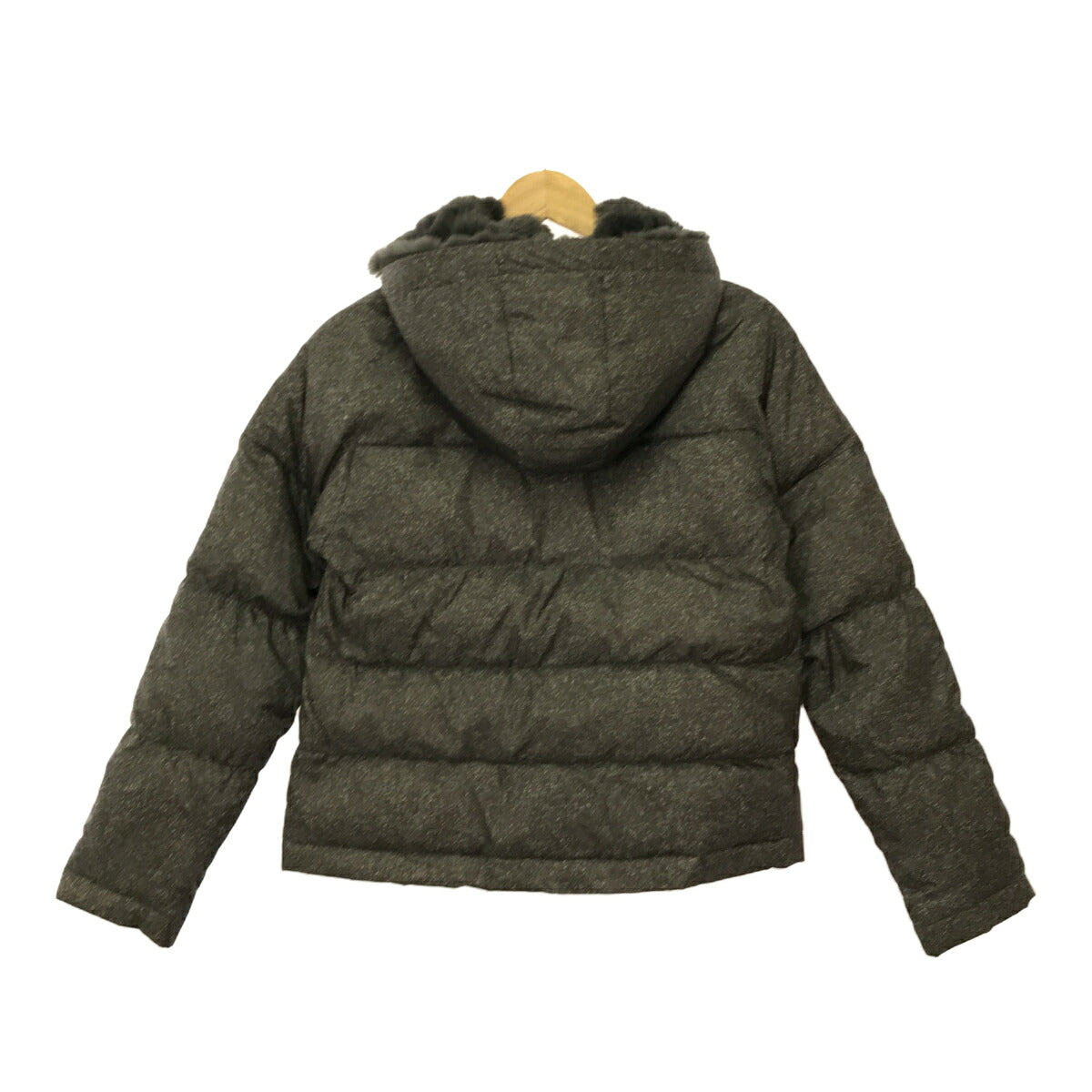 theory Gray Hooded Rabbit Fur Liner Down Jacket Size P