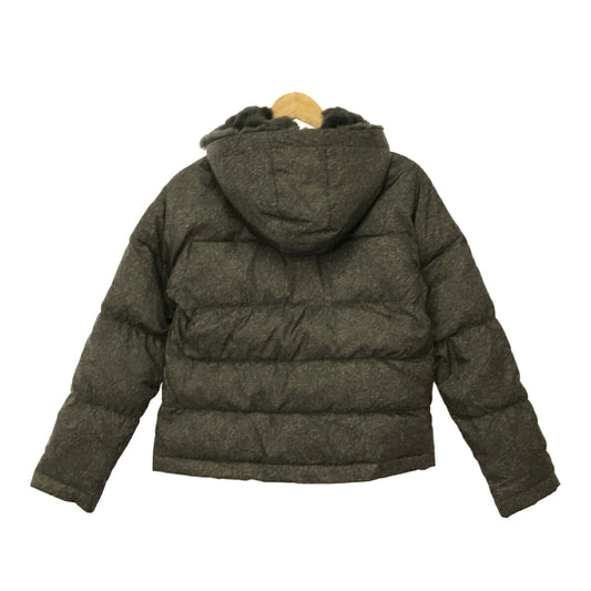 theory Gray Hooded Rabbit Fur Liner Down Jacket Size P