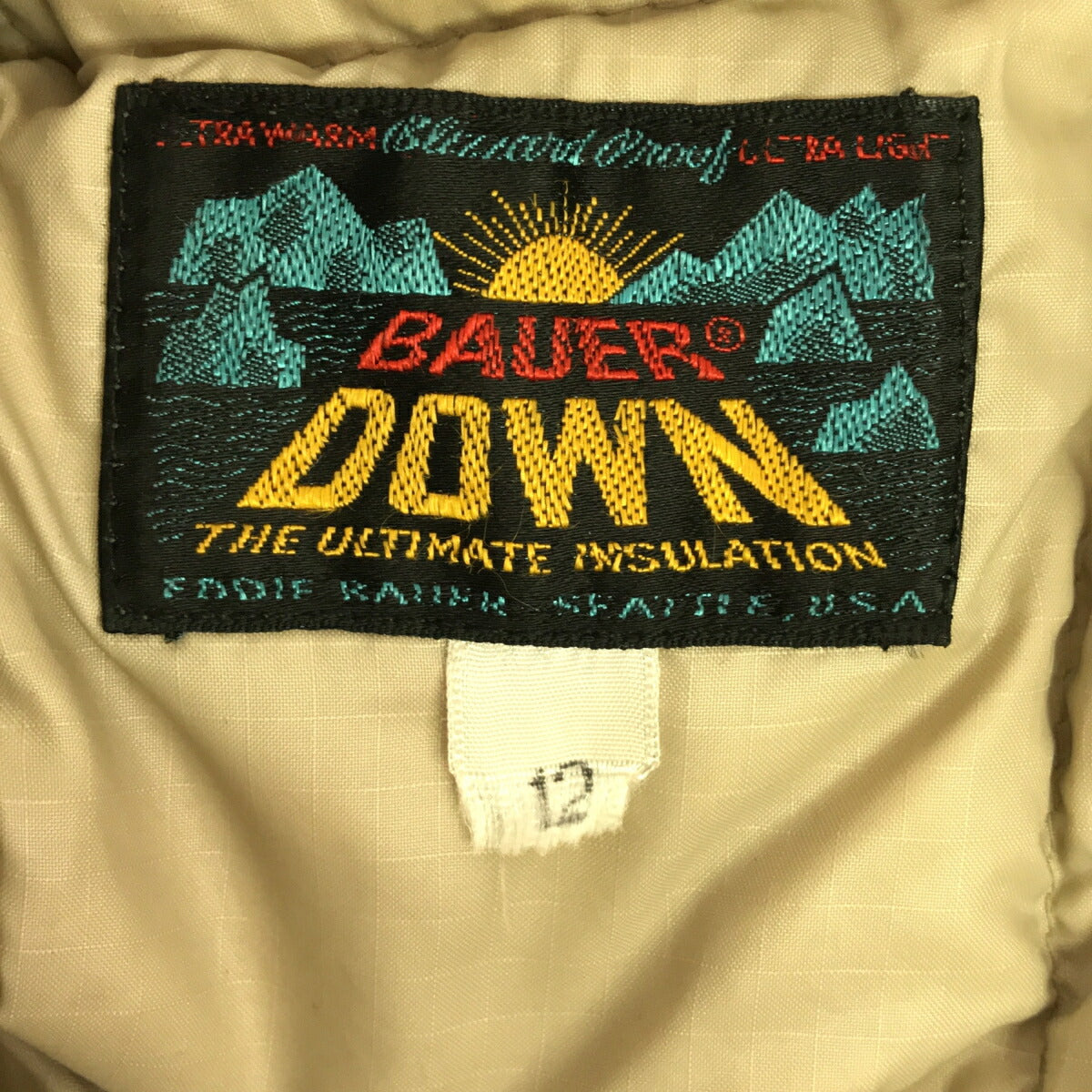 EDDIE BAUER Vintage 60s Beige Down Jacket Size 12