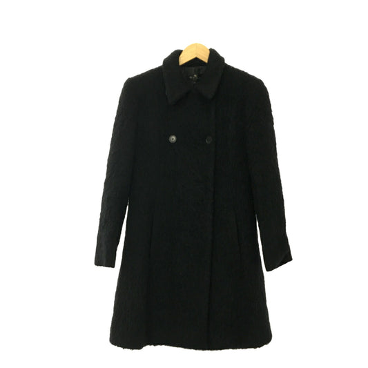 ETRO Black Wool Mohair Alpaca Blend Long Coat Size 42