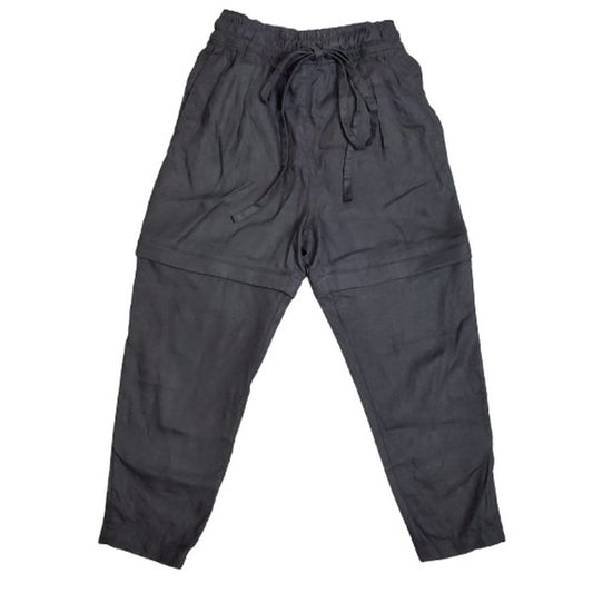 tac:tac Black Linen Convertible Drawstring Pants Size L