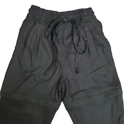 tac:tac Black Linen Convertible Drawstring Pants Size L