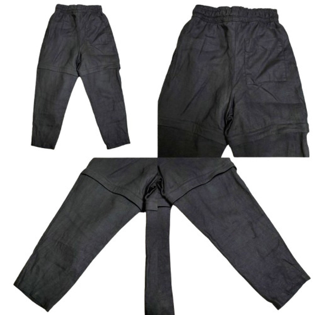 tac:tac Black Linen Convertible Drawstring Pants Size L