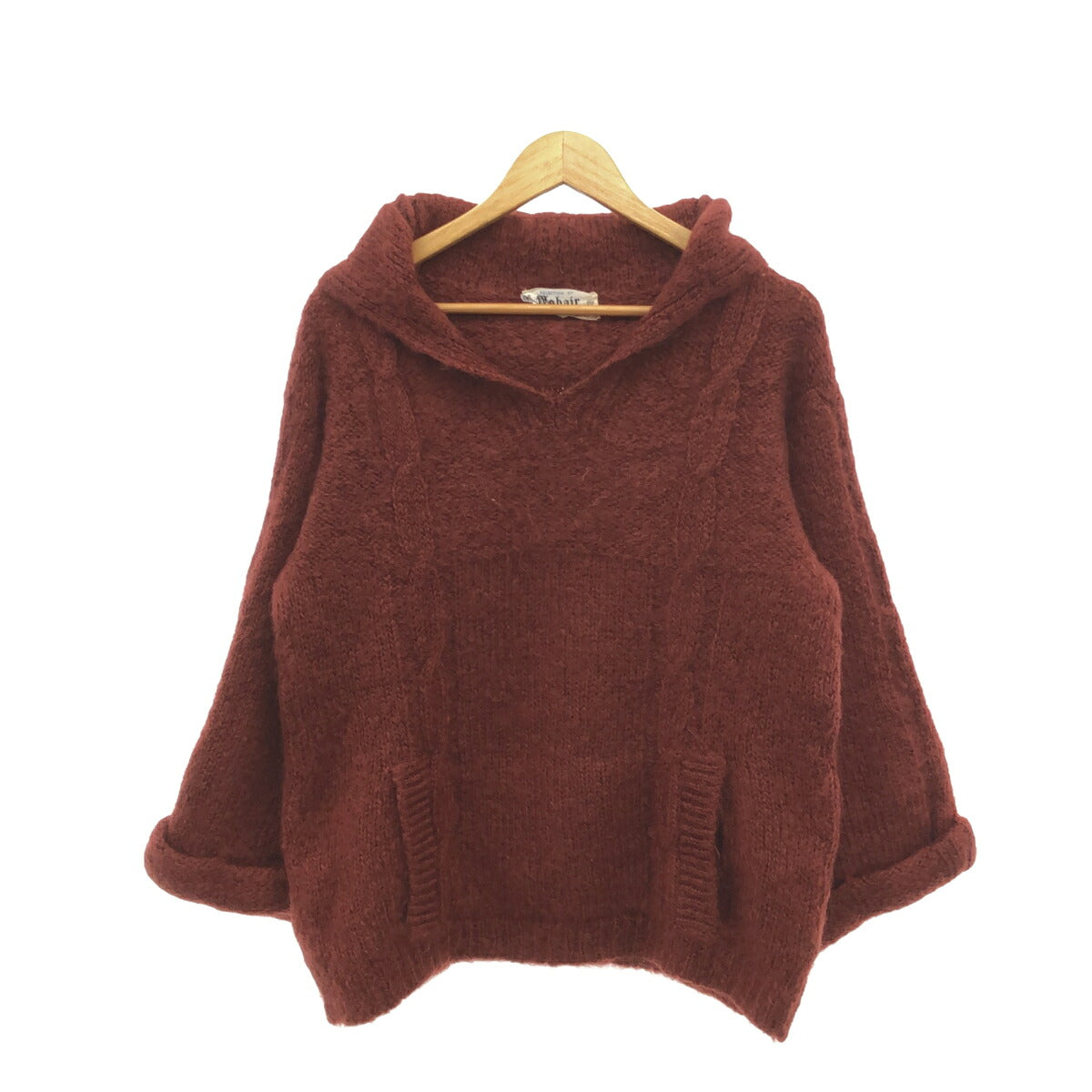 SELECTION OF Mohair Vintage Wool Cable Hoodie Red Size 40