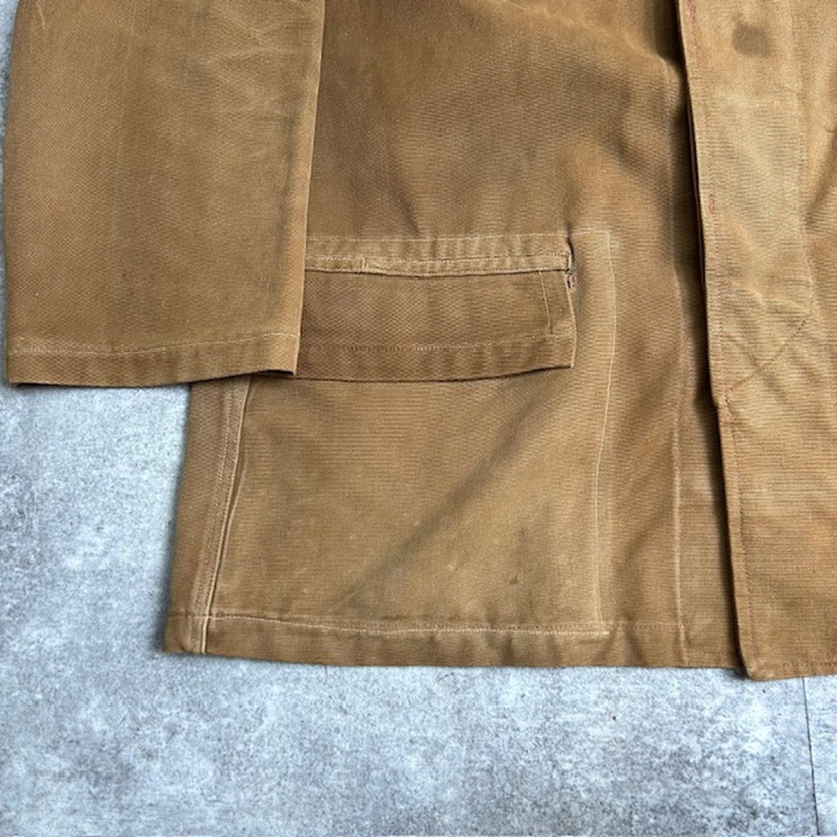 Unknown 40s Brown Duck French Work Cape Jacket Size L