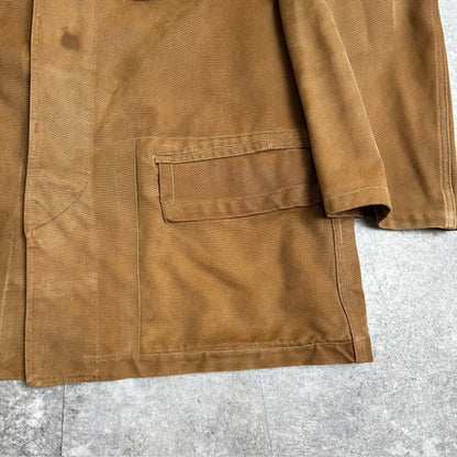 Unknown 40s Brown Duck French Work Cape Jacket Size L