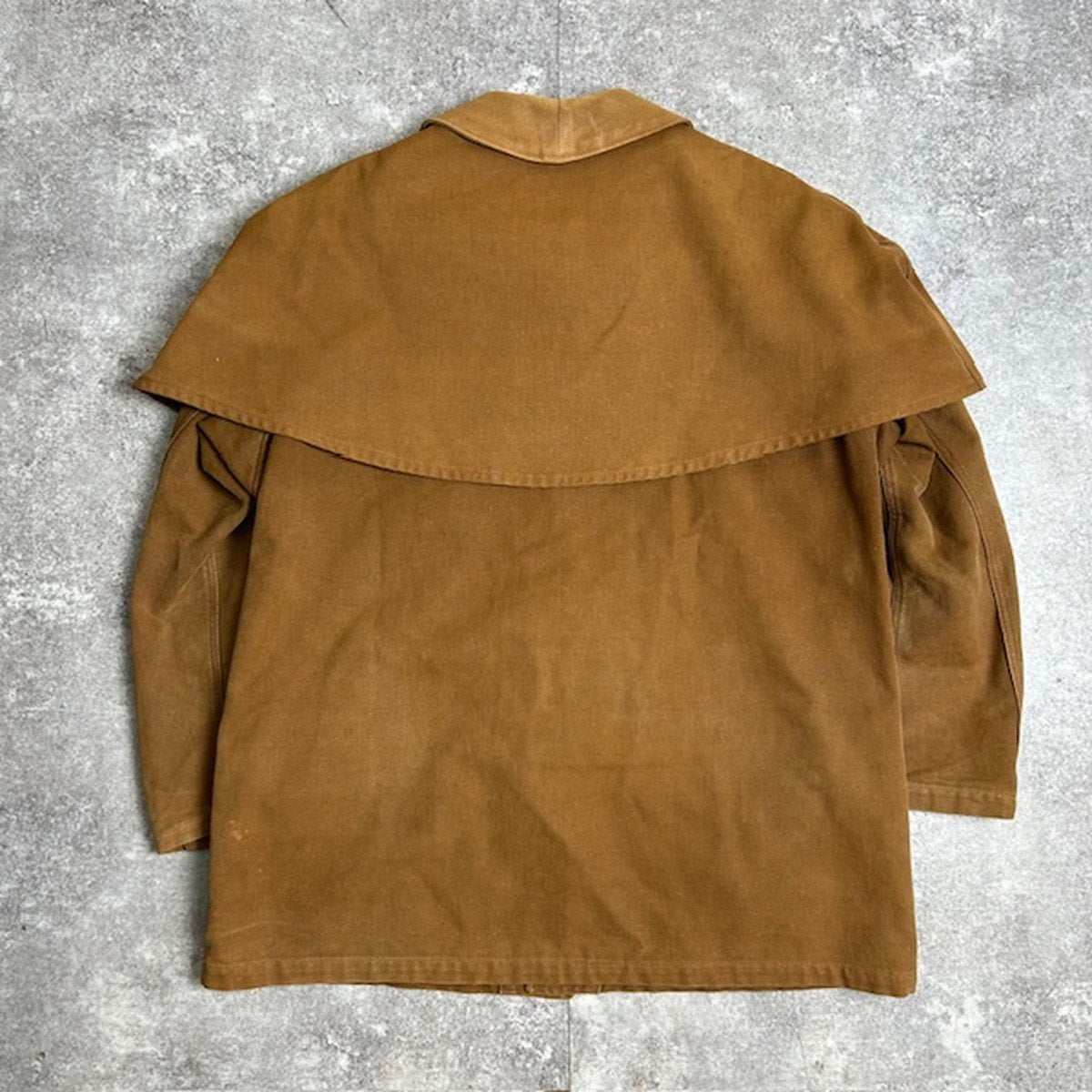 Unknown 40s Brown Duck French Work Cape Jacket Size L