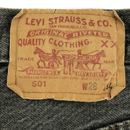 Levi's 90s 501-0658 Overdyed Black Faded Jeans Gray Size W28