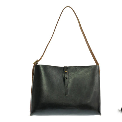 CHARLIE BORROW Leather Game Tote Bag Black Size ONE SIZE