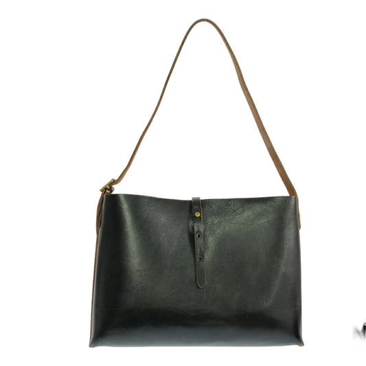CHARLIE BORROW Leather Game Tote Bag Black Size ONE SIZE