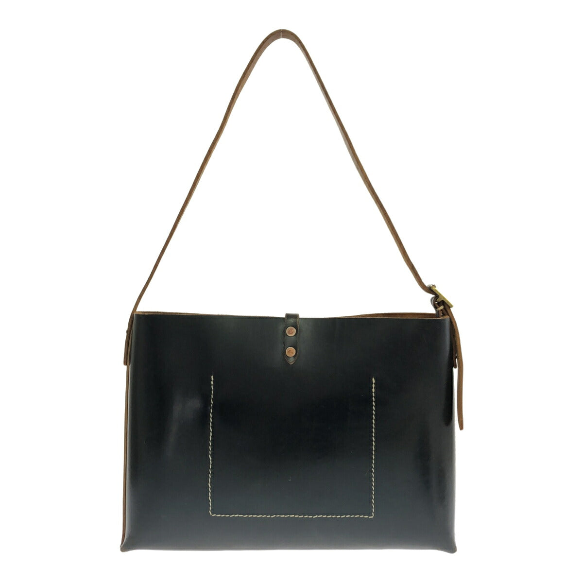 CHARLIE BORROW Leather Game Tote Bag Black Size ONE SIZE