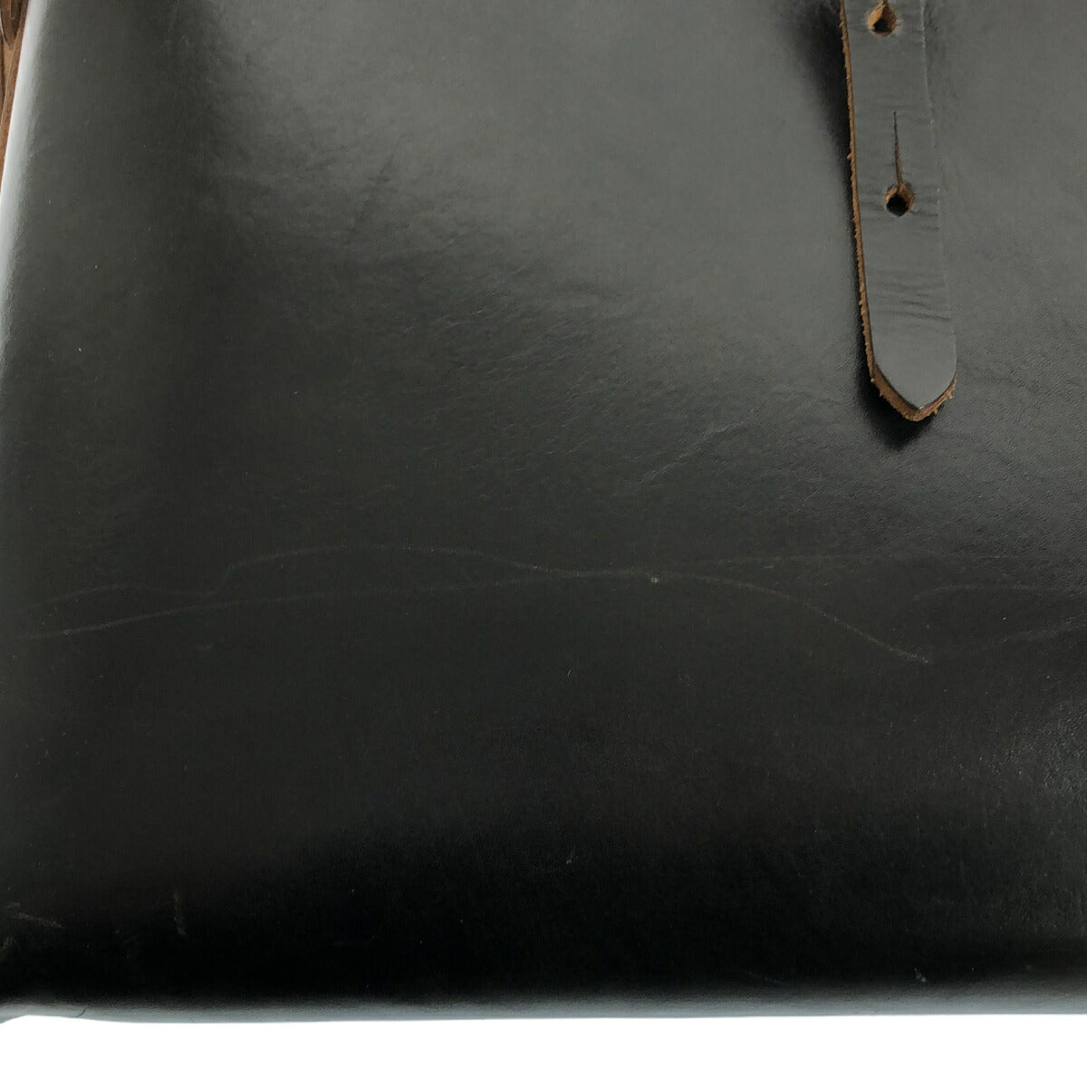 CHARLIE BORROW Leather Game Tote Bag Black Size ONE SIZE
