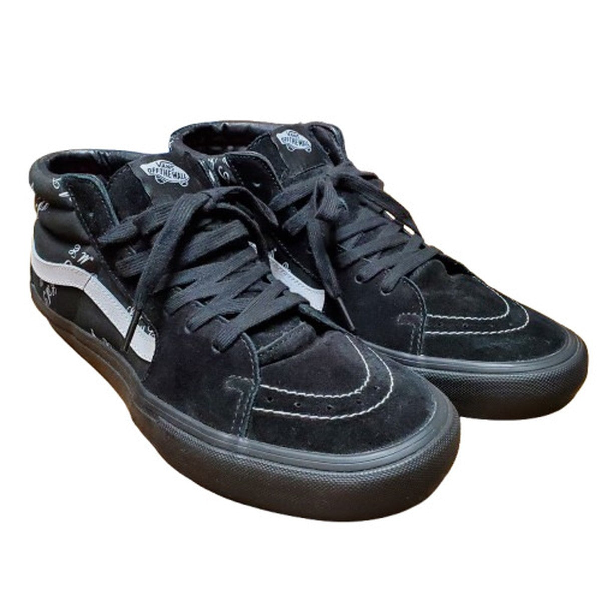 Vans Supreme 15AW SK8 Mid Black White High-Top Size 29.5